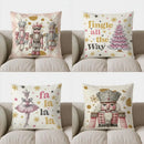 Axyaa Gold & Pastel Nutcracker Dolls Pillow Cover for Sofa, Bedroom, Car