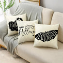 Black White Happy Halloween Trick Or Treat Pillowcase for Axyaa Décor