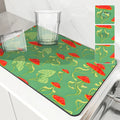 Axyaa Plant Leaf Kitchen Absorbent Draining Mat - Quick Dry Dish Drying Mat