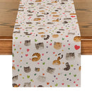 Axyaa Polka Dot Cat Abstract Table Runner for Kitchen Dining Party Decor