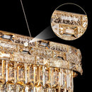Axyaa Gold Crystal Pendant Chandelier for Dining Bedroom Living Room Kitchen Island