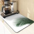 Axyaa Leaves Print Silicone Placemats - Absorbent Kitchen Dish Mat