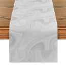 Pink Champagne Gold Textured Table Runner by Axyaa: Elegant Grey Marble Design for Stylish Tables