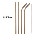 Axyaa Stainless Steel Straw Set - Reusable, High Quality, Colorful, with Cleaner Brush