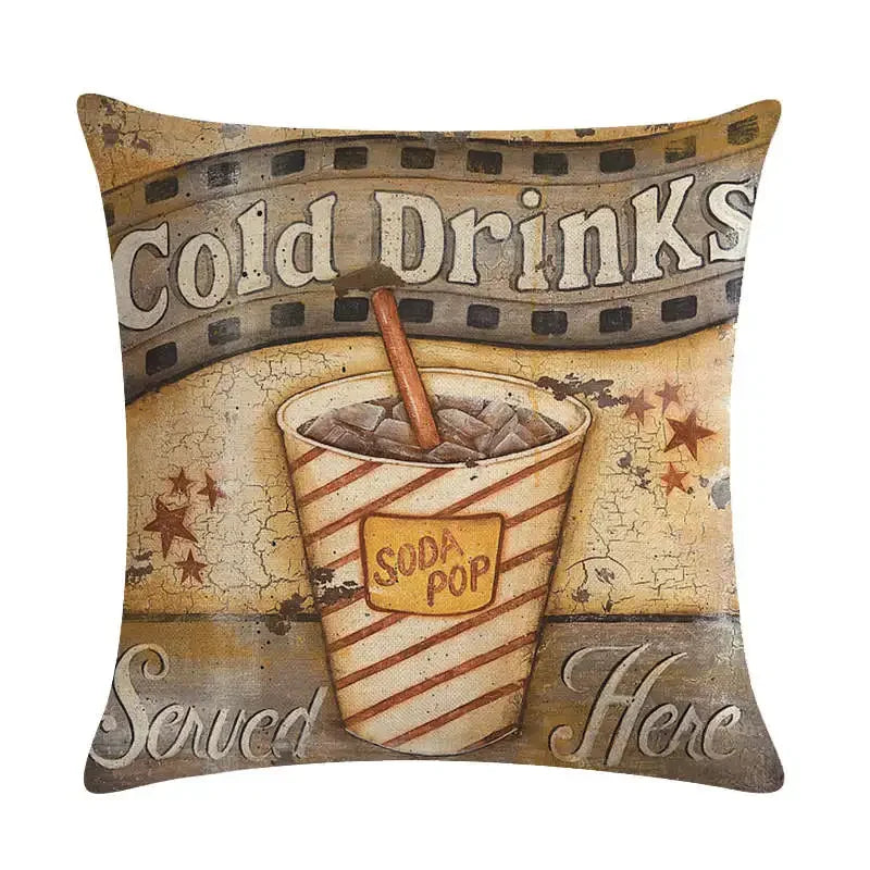 Axyaa Rock Guitar Pattern Throw Pillow Cover: Cotton Linen Cushion for Home Sofa