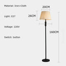Axyaa European Style Iron Floor Lamp with Linen Lampshade for Living Room & Bedroom