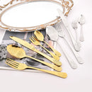Axyaa Vintage Flower Carved Stainless Steel Cutlery Set - 5Pcs Dinnerware Kit
