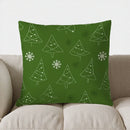 Axyaa Christmas Trees & Snowflakes Throw Pillow Cover for Sofa, Bedroom, Car