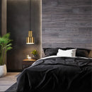 Axyaa LED Wall Lamp Gold Black Pipe Acrylic Shade for Bedroom Study Room