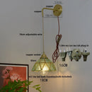 Axyaa Glass Brass LED Wall Sconce Vintage Vanity Light Fixture