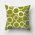 Axyaa Army Green Geometry Print Cushion Cover - Sofa Decor Pillowcase
