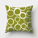 Axyaa Army Green Geometry Print Cushion Cover - Sofa Decor Pillowcase