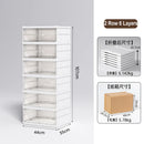 Axyaa Stackable Shoe Organizer Cabinet Drop Front Plastic Foldable Shoe Storage Box