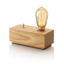 Axyaa Wooden Block Toggle Switch Cube Table Lamp for Home Art Cafe Bar