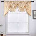 Axyaa Luxury Jacquard Floral Tassel Window Valance for Elegant Home Decor