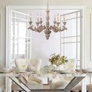 Axyaa Solid Wood Chandelier: Elegant French Design for Home Decor & LED Lighting