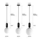 Axyaa Modern Glass Ball LED Chandelier Black Gold Hanging Lamp