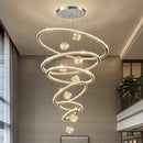 Axyaa Crystal Chandelier Stair Pendant Lamp Living Room Lighting