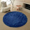 Axyaa Kids Bedroom Plush Rug: Circular White Fluffy Carpet for Nursery & Play Mat