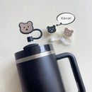 Axyaa Bear Straw Cap for Stanley Cup Tumbler, 40 oz Silicone Toppers