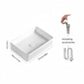 Axyaa Striped Rectangular Ceramic Bathroom Sink