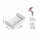 Axyaa Striped Rectangular Ceramic Bathroom Sink