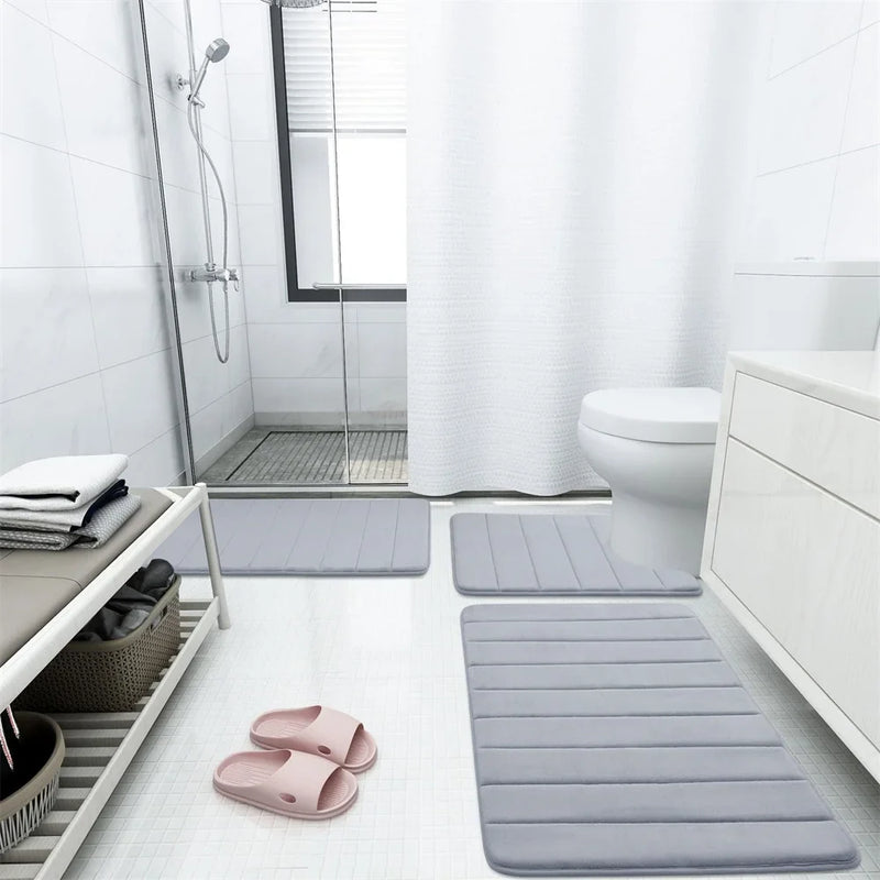 Axyaa Memory Foam Bathroom Mat: Non-slip, Super Absorbent Rug for Shower, Bathtub, and Doormat