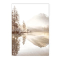 Axyaa Sunset Lake Canvas Wall Art - Nordic Scenery Print for Home Decor