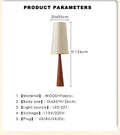 Axyaa Retro Wood Floor Lamp with Fabric Shade for Home Décor