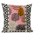 Axyaa Geometric Cushion Cover 45x45cm Linen Abstract Design Pillow