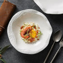 Axyaa Stone Edged Ceramic Bowl Set - Ideal for Salads, Soups, Pasta, Desserts
