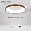 Axyaa Wood Grain LED Ceiling Light for Dining Room, Living Room, Bedroom & Study