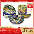 Axyaa 6-Piece Bohemian Ceramic Cereal Bowls Set for Various Meals