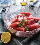 Axyaa 1500ml Glass Bowl for Household, Tableware, Fruit Dessert Plate, Gold-Plated Bowl
