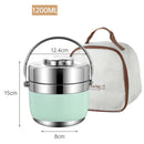 Axyaa Stainless Steel Bento Lunch Box Set with Chopsticks and Spoon