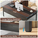 Axyaa 2-Piece Executive Office Desk & Lateral File Cabinet Combo, Business L-Shaped Computer Desk