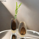 Axyaa Coffee Bubble Glass Vase Elegant Decorative Flower Vase Artistic Hydroponic Crafts