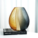 Axyaa Handcrafted Glass Vase with Ice Crack Texture - Light Luxury Living Room Decor