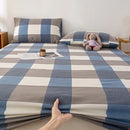 Axyaa Coarse Cotton Printed Fitted Sheet - Non-Slip Dust Cover Protector