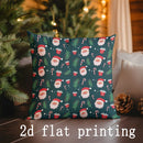 Axyaa Santa Pattern Pillowcase for Sofa, Bedroom, Car - Rectangular Cushion Cover
