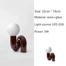 Axyaa Nordic Resin LED Table Lamp with Glass Ball Design for Home and Hotel Decor