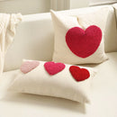 Axyaa Love Embroidered Valentine's Day Pillowcase Red White Lovers Towel Throw Cushion Cover