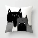 Axyaa Cat Sofa Pillow Cover - Cartoon Style Home Decor Pillowcase