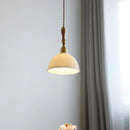 Axyaa Round LED Pendant Lamp White Ceramic Hanging Light