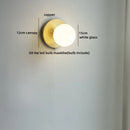 Nordic Glass LED Wall Sconce by Axyaa w/Switch - White Bedside Lamp