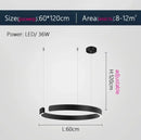 Axyaa LED Full Spectrum C-ring Pendant Light: Modern Luxury Minimalist Lighting for Home Decor.