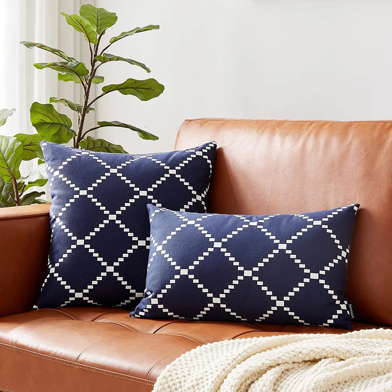 Velvet Geometric Cushion Cover for Sofa Nordic Decor by Axyaa