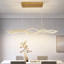 Axyaa LED Wavy Lines Chandelier Ceiling Light Fixture for Dining Room, Nordic Home Decor
