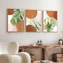Axyaa Boho Green Palm Leaf Canvas Art - Nordic Style Home Decor