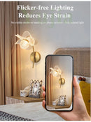 Axyaa Modern Flower LED Wall Sconce with Crystal Ball and Petal Design